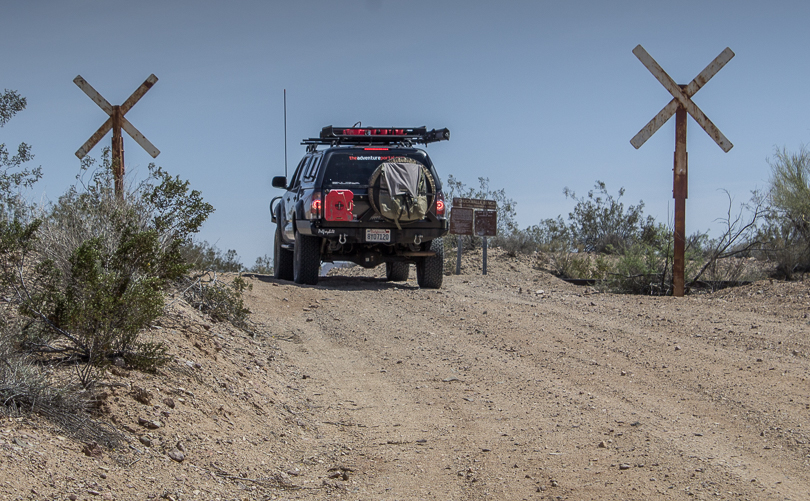 Track crossing western end of Bradshaw Trail