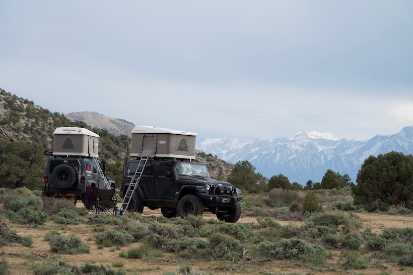 Roof top tent- view of sierra